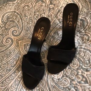 Gucci Mules black 4 inch heels